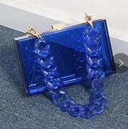 New style single shoulder messenger transparent acrylic handbags fashion personality chain small square bag dinner acrylic bag