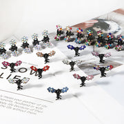 Small 12pcs/pack Crystal Rhinestone Flower Hair Claw Hairpins Styling Accessories Ornaments Hair Clips Hairgrip for Kids Girls