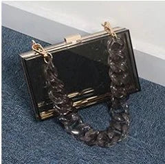 New style single shoulder messenger transparent acrylic handbags fashion personality chain small square bag dinner acrylic bag