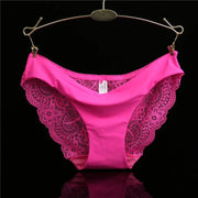 Women's Sexy Lace Panties Seamless Cotton Breathable Briefs Girls Transparent Underpants Plus Size Brand Underwear 1 Piece
