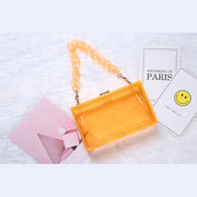 New style single shoulder messenger transparent acrylic handbags fashion personality chain small square bag dinner acrylic bag