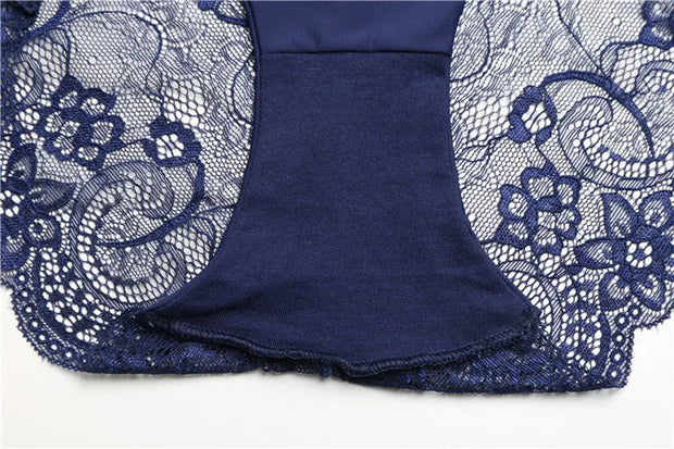 Women's Sexy Lace Panties Seamless Cotton Breathable Briefs Girls Transparent Underpants Plus Size Brand Underwear 1 Piece