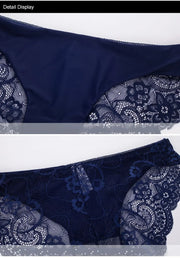 Women's Sexy Lace Panties Seamless Cotton Breathable Briefs Girls Transparent Underpants Plus Size Brand Underwear 1 Piece