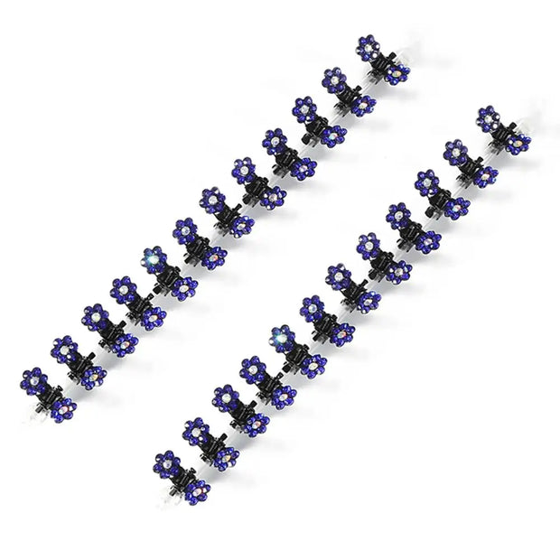 Small 12pcs/pack Crystal Rhinestone Flower Hair Claw Hairpins Styling Accessories Ornaments Hair Clips Hairgrip for Kids Girls
