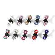 Small 12pcs/pack Crystal Rhinestone Flower Hair Claw Hairpins Styling Accessories Ornaments Hair Clips Hairgrip for Kids Girls