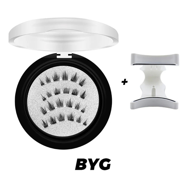 DINGSEN Magnetic Eyelashes 3D Natural False Eyelashes Reusable 4pcs Magnet Clip Set Lashes Extension makeup Tweezers Lash Set