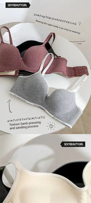 FINETOO Women Underwear Small Chest Sexy Push Up Lingerie Seamless Bra for Women Comfortable Everyday Bra Thick Bralette 32-38AB