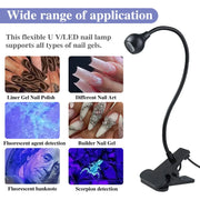Portable LED UV Curing Light for Drying Nail Polish Gel Clip-On Flexible Desk Mini USB Nail Lamp Dryer Home User Salon Tools