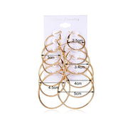 12Pairs/6Pairs Simple Punk Hoop Earrings Set Big Circle Earrings Jewelry for Women Girls Ear Hoops Earring Round Oversized