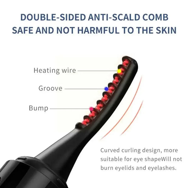 Electric Heated Eyelash Curler USB Rechargeable Eyelashes Curler 4 Mode Quick Heating Natural Curler Long Eyelash Lasting Makeup