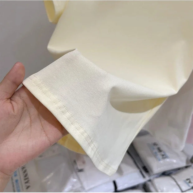 Zjaiss 2025 O-Neck Fashion T-Shirt Summer Sexy Basic Top Solid Short Sleeve Womens Tshirt Casual Korean Tee Streetwear