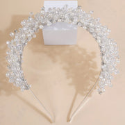 Luxury Pearl Crystal Bridal Crown Headpieces Handmade Party Wedding Hair Accessories Vintage Rhinestone Women Headband Tiaras