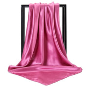 Luxury Brand Silk Scarf Women Satin Solid color Hijab Scarves Muslim Pareo Bandana Female Shawl Wrap Headband Foulard 90*90cm