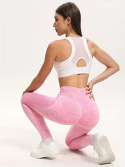 2 Pack Women's High Waisted Sexy Butt Lifting Seamless Solid Color Yoga Leggings Elastic And Breathable Fitness Sports Pants