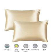 Mulberry Silk Pillowcase for Hair & Skin Care Anti-Frizz Satin Pillow Case Queen/King Super Soft Hypoallergenic Bedding Cover