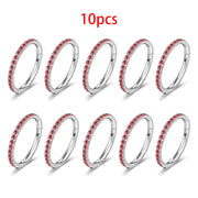 1PC G23 F136 Titanium Women's Round Earrings Nose Ring Hinge Clicker Open Diaphragm Nose Ring Fashion Lady Piercing Jewelry 16G