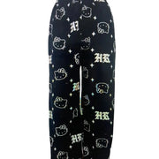 Y2K Christmas Hello Kitty Pajama Pants Anime Flannel Fashion Pants Cute Cartoon Couple Casual Loungewear Women Leisure Trousers