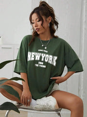 When 1968 The New York Is Young Cotton Woman Tshirts Oversize Daily Tshirts Creativity Streettshirt Individual Casual Clothes
