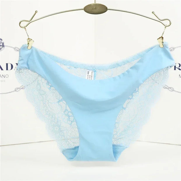 Women's Sexy Lace Panties Seamless Cotton Breathable Briefs Girls Transparent Underpants Plus Size Brand Underwear 1 Piece