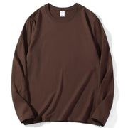 2024 Autumn Women Leisure Cotton Daily Long Sleeve Tops Lady Versatile Round Neck Baggy Clothes Female Concise Solid T-shirts