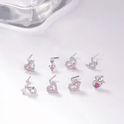 1Pcs Nose Rings Studs L Shaped Nose Rings for Women Heart Nose Nostrial Piercing Jewelry Valentine's Day Gifts