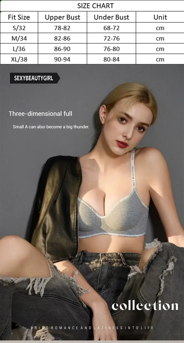 FINETOO Women Underwear Small Chest Sexy Push Up Lingerie Seamless Bra for Women Comfortable Everyday Bra Thick Bralette 32-38AB