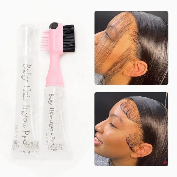 Edge Control Hair Gel Edge Brush Refillable Pocket Size Baby Hair Brush Kit Perfect Performance Long Lasting No White Residue