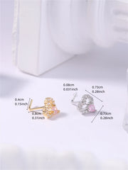 1Pcs Nose Rings Studs L Shaped Nose Rings for Women Heart Nose Nostrial Piercing Jewelry Valentine's Day Gifts