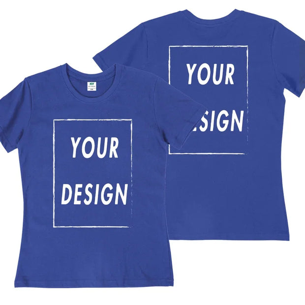 UE Size Custom Team T-shirt for Women, Add Your Own Design in Front and Back, Print and Text, High-quality T-shirt for Men