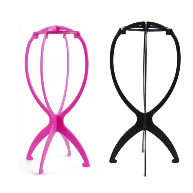 3 PCS Durable Folding Wig Stand for Solid Color Wigs - Stable Hair Clip and Display Tool, Hair Extension Holder