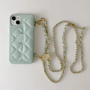 Crossbody Phone Case for IPhone 16 Pro Max 15 14 Plus 13 12 11 Card Holder Wallet Adjust Lanyard Shoulder Strap Leather Cover