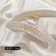 Simulated Pearl Hair Claws for Women Korean Acrylic Hair Clips Girls Large Size Barrette Shark Clip Fashion Hair Accessories