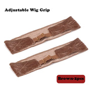 Nunify Wig Band Adjsutable Wtih Hooks Black Velvet Non Slip Wig Grip Headband For Wigs Hold Comfortable Edge Laying Scarf 2pcs