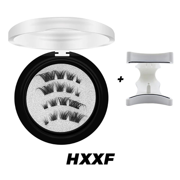 DINGSEN Magnetic Eyelashes 3D Natural False Eyelashes Reusable 4pcs Magnet Clip Set Lashes Extension makeup Tweezers Lash Set