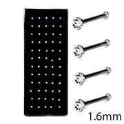 60Pcs Fashion L Shape Rhinestone Crystal Stainless Steel Nose Piercing Ear Bone Women Hypoallergenic Body Jewelry Piercing