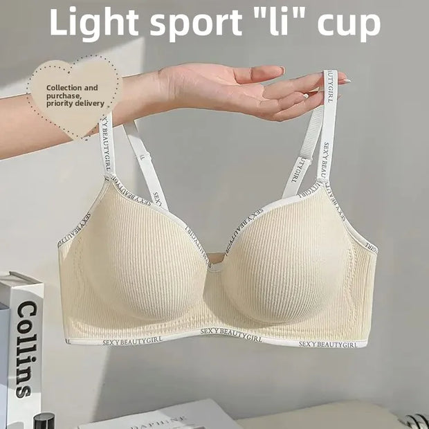 6cm Thickened Push-Up Bra for Small Chest Wireless No Steel Ring Anti-Slip Pads Seamless Invisible Adjustable Straps