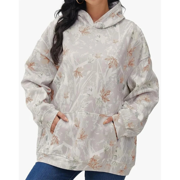 Autumn Camouflage Hoodies Maple Leaf 3D Print Women Casual Streetwear Long Sleeve Hooded Sweatshirts Pullovers Female Clothing