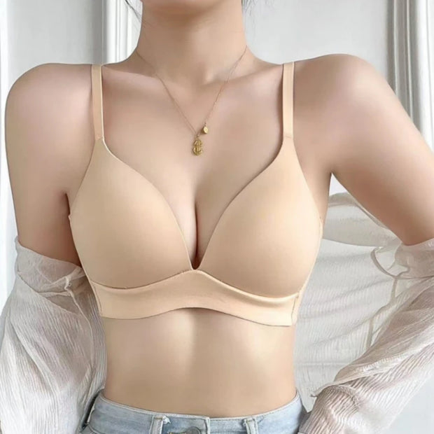 2Pcs/Set Seamless Bras For Women Glossy Underwear 3/4 Cup Push Up Bra Non-wire Bralette Japanese Female Sexy Lingerie S-XXL