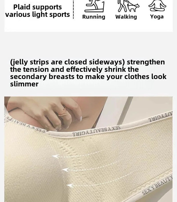 6cm Thickened Push-Up Bra for Small Chest Wireless No Steel Ring Anti-Slip Pads Seamless Invisible Adjustable Straps