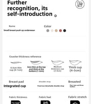 6cm Thickened Push-Up Bra for Small Chest Wireless No Steel Ring Anti-Slip Pads Seamless Invisible Adjustable Straps