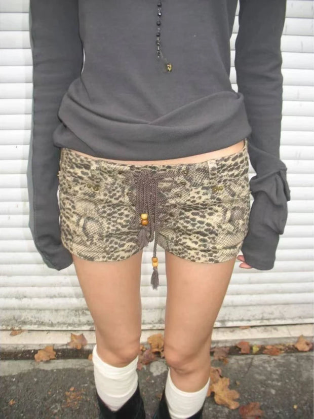 Summer Women Y2k Streetwear Gyaru Harajuku Fashion Grunge Vintage Coquette Low Rise 2000s Jean Shorts Denim Hot Pants Japanese