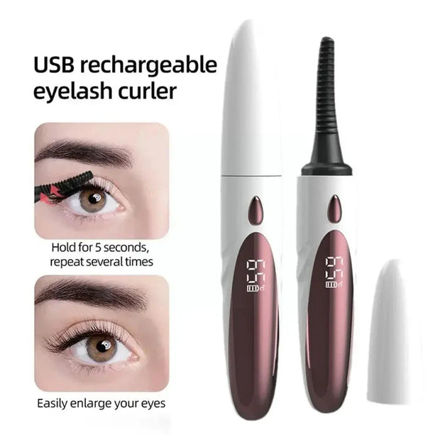 Electric Heated Eyelash Curler USB Rechargeable Eyelashes Curler 4 Mode Quick Heating Natural Curler Long Eyelash Lasting Makeup