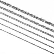 1 piece 925 sterling silver Width 2mm/3mm/4mm Rope Chain Necklace/Bracelet For Men Women Man Fashion Chain Necklace