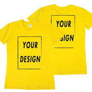UE Size Custom Team T-shirt for Women, Add Your Own Design in Front and Back, Print and Text, High-quality T-shirt for Men