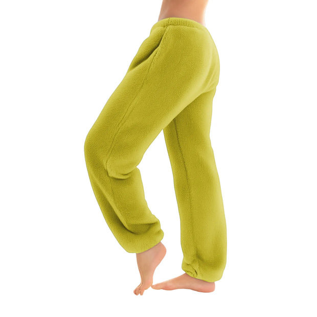 Women Comfortable Plush Sleep Bottoms Trendy Casual Solid Color Pajama Pants Female Leisure Family Daily Soft Cozy Trousers
