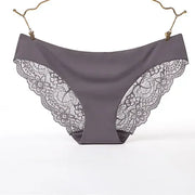 Women's Sexy Lace Panties Seamless Cotton Breathable Briefs Girls Transparent Underpants Plus Size Brand Underwear 1 Piece