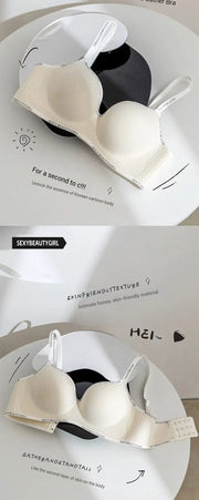 FINETOO Women Underwear Small Chest Sexy Push Up Lingerie Seamless Bra for Women Comfortable Everyday Bra Thick Bralette 32-38AB