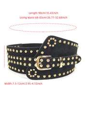 New 2023 European and American style women's wide waistband fashionable retro elastic elastic waistband dress with waistband dec