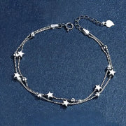 925 Sterling Silver Shiny Zircon Flower Bracelets For Women Charm Temperament Chain Bracelet Party Wedding Jewelry Holiday Gifts