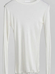 High Quality Plain T Shirt Women Cotton Elastic Basic T-shirts Female Casual Tops Long Sleeve Sexy Thin T-shirt see through